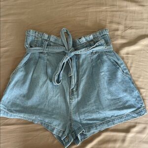 Forever 21 Light Blue High Waist Denim Shorts